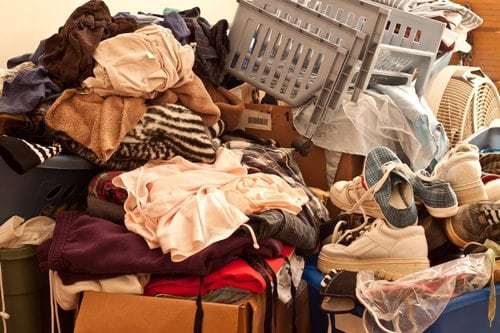 disorganized clutter in home